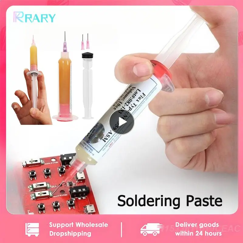 2pcs Flux Solder Grease Low Temperature Lead-free Syringe Solder Paste For Computer Chips Phone LED BGA SMD PGA PCB Repair Tools