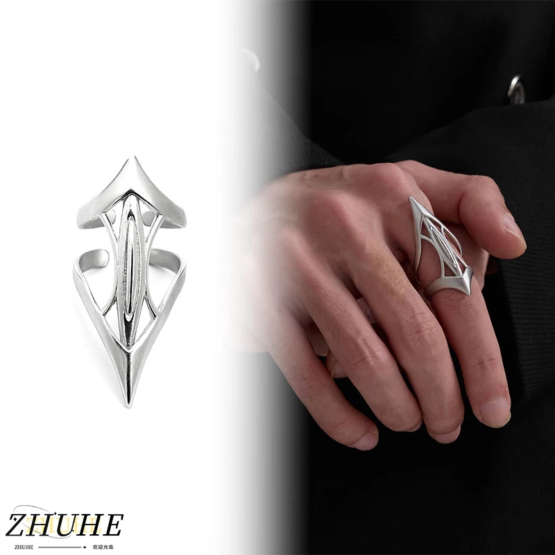 

ZHUHE The Saint Emblem Pointed Ring In Cyberpunk Style Is A Jewelry Accessory For Men And Women And A Party Gift