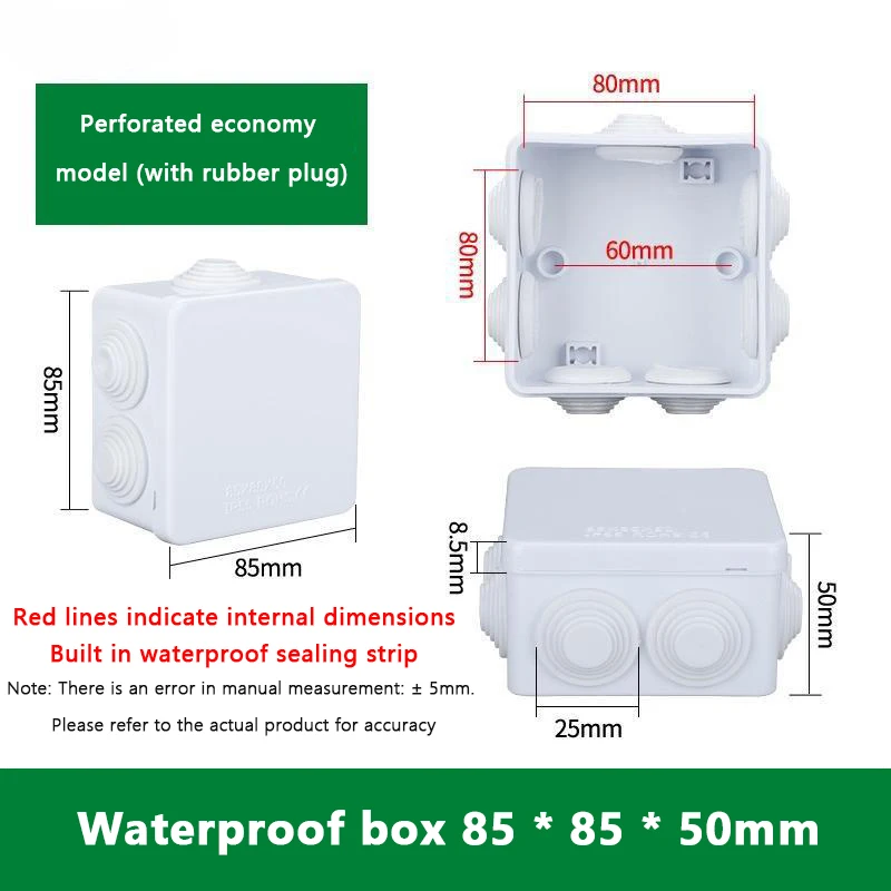 Witte aansluitkabeltak DIY waterdichte IP65 stroomkast aansluitdoos binnenkabelbehuizing elektrische schakelkasten