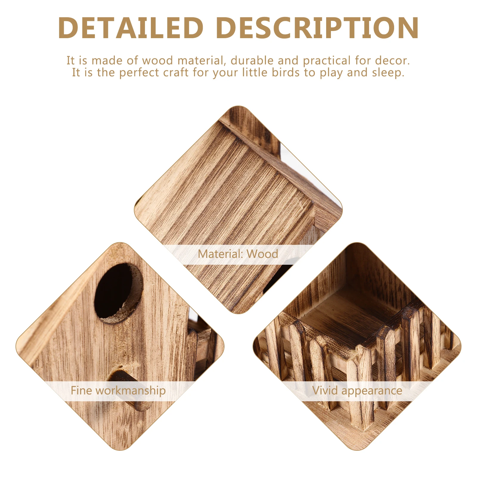 

Wooden Bird Nest View House for Outdoors Nesting Sparrow Small outside Decorative