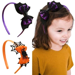 ncmama Halloween Spider Bow Headbands Kids Hairbands Sweet Girls Handmade Hair Hoop Hairpin Cosplay Headwear Hair Accessories