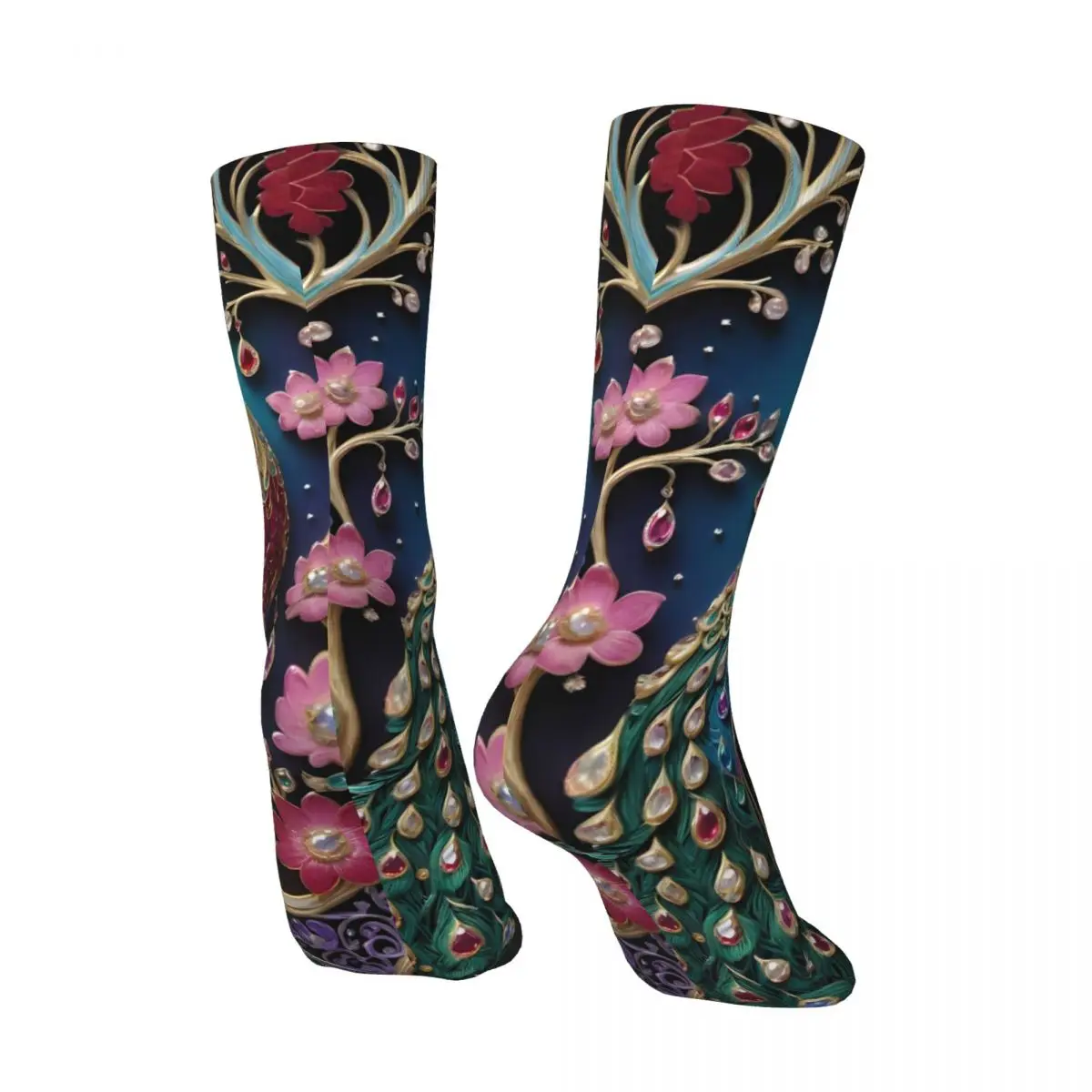 Peacock Socks Printed Men's Stockings Polyester
