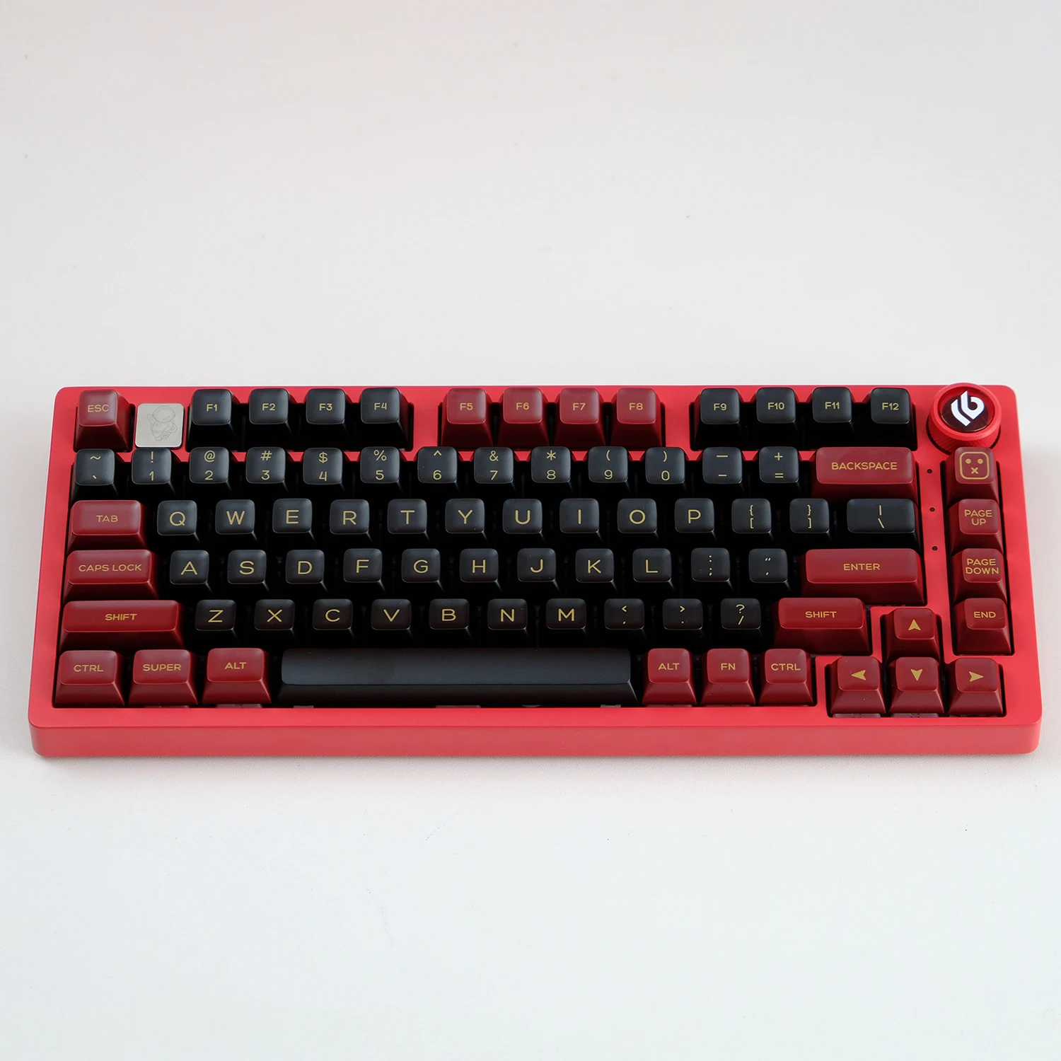 KBDiy 142 Keys GMK Red Samurai Keycap SA Profile PBT Double Shot Black And Red Keycaps Custom for Mechanical Keyboards MX Switch