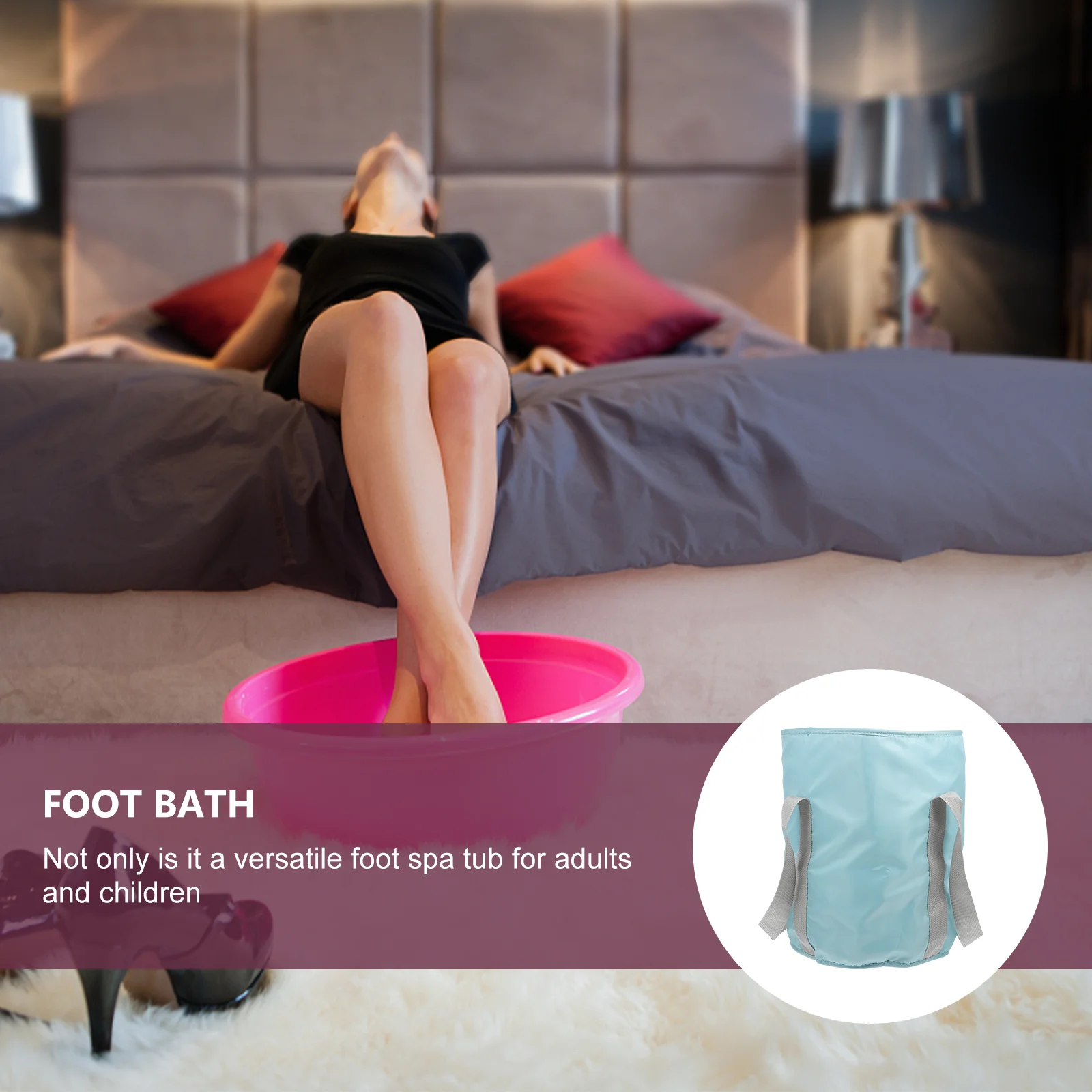 

Foldable Foot Bath Bucket Portable Water Basin for Soaking Feet Home Travel Camping Picnic Washing Clothes Vegetables Double