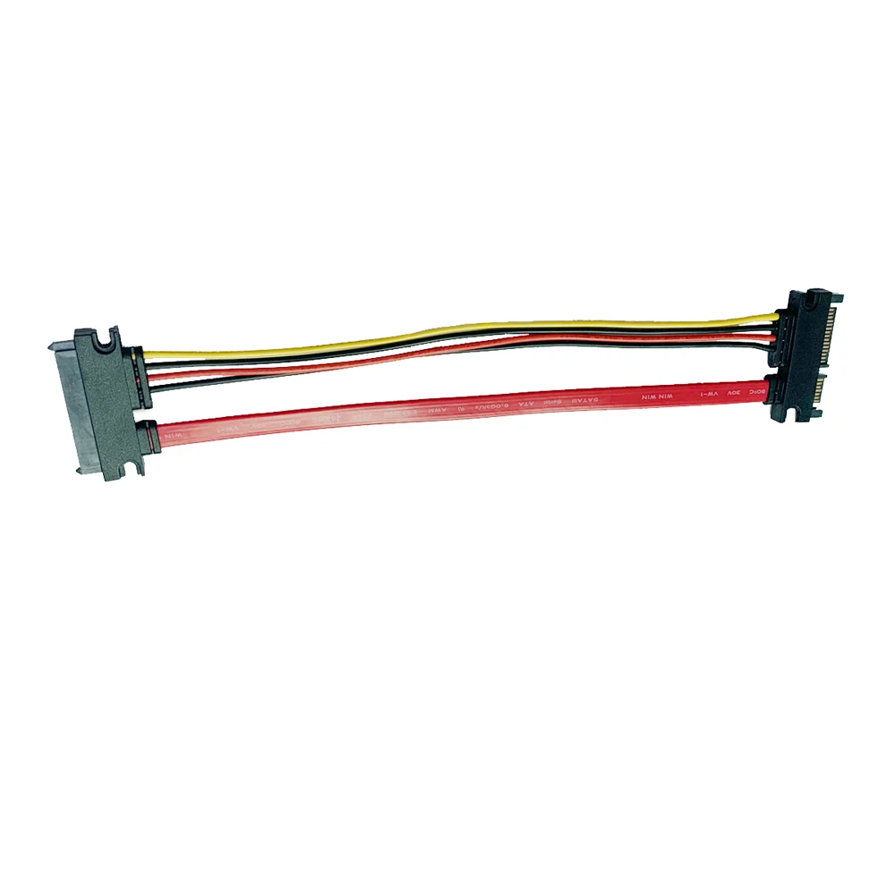 Cable de extensión SATA 6 Gb/s enchufe de 22 Pines, receptáculo de 22 pines SATA (5 V + 12 V), utilizado para diferentes dispositivos, conector SATA de 22 pines