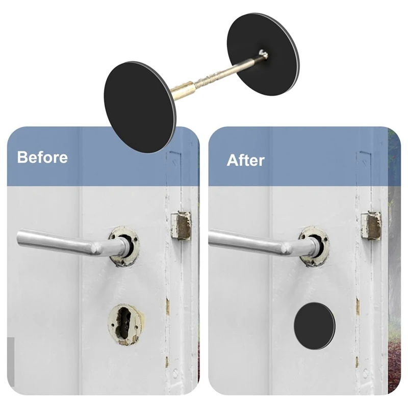 2 Pack Metal Connecting Screws Deadbolt Cover Plate For Home Exterior Interior Doors (Black)