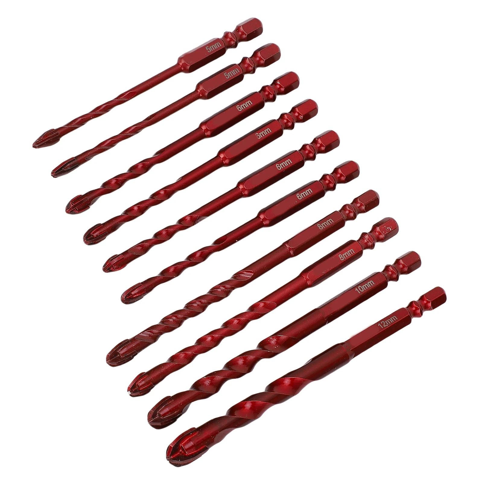 Zestaw wierteł do betonu i muru, 5-12 mm (3/16 cala - 1/2 cala), trzpień sześciokątny 1/4 cala, zestaw wierteł ceramicznych do drewna i plastiku.