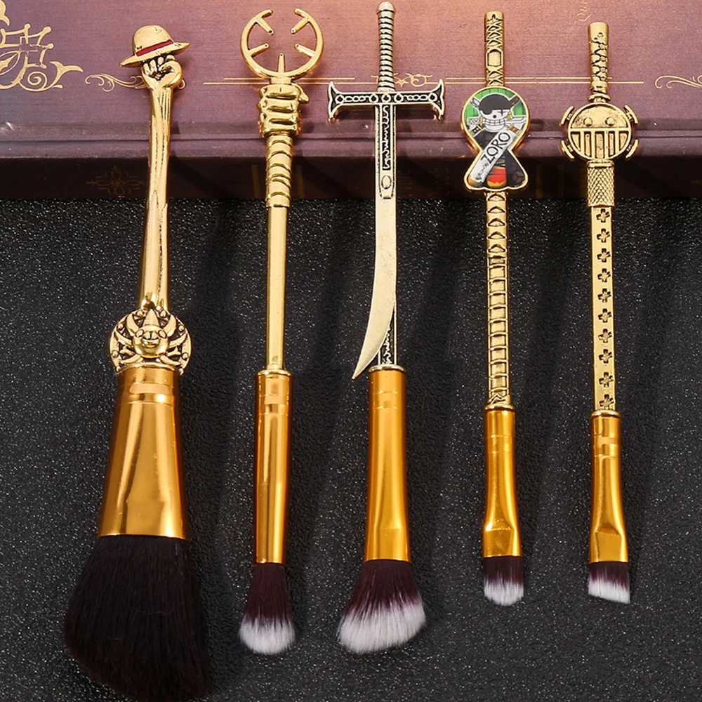 

5Pcs/Set Japan Anime ONE PIECE Makeup Brush Characters Weapons Eye Shadow Brush Beauty Beauty Cosmetics Brush for Girls Toy Gift