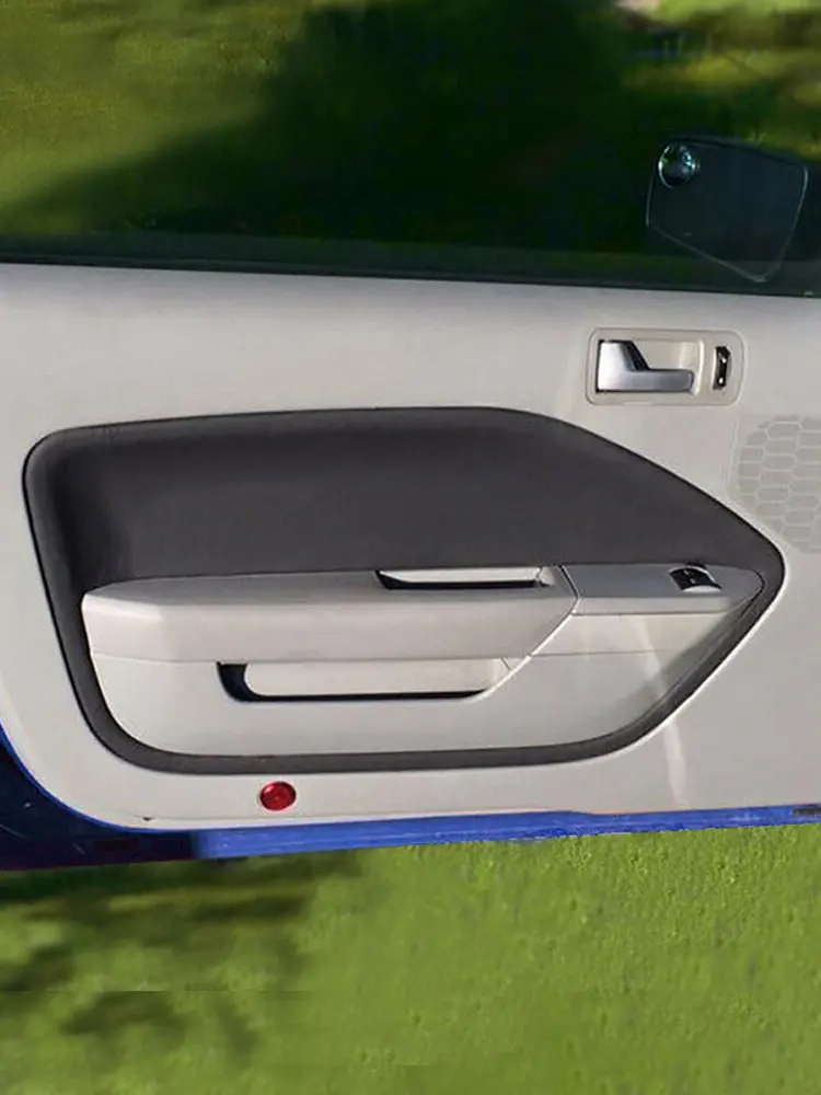

For Ford Mustang 2005 2006 2007 2008 2009 2pcs Microfiber Leather Interior Car Front Door Handle Armrest Panel Cover Trim