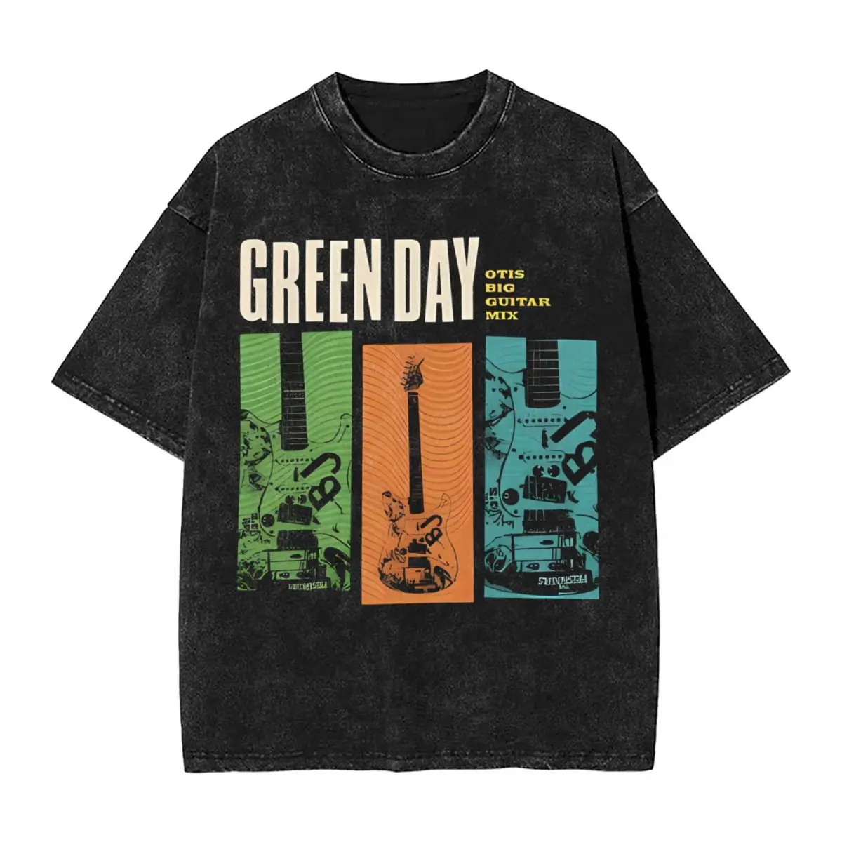 Green Day Band woman Men Cotton Washed Hot stamping Print T-Shirt,Harajuku Cotton Tshirt Men's Summer Short Sleeve Tees