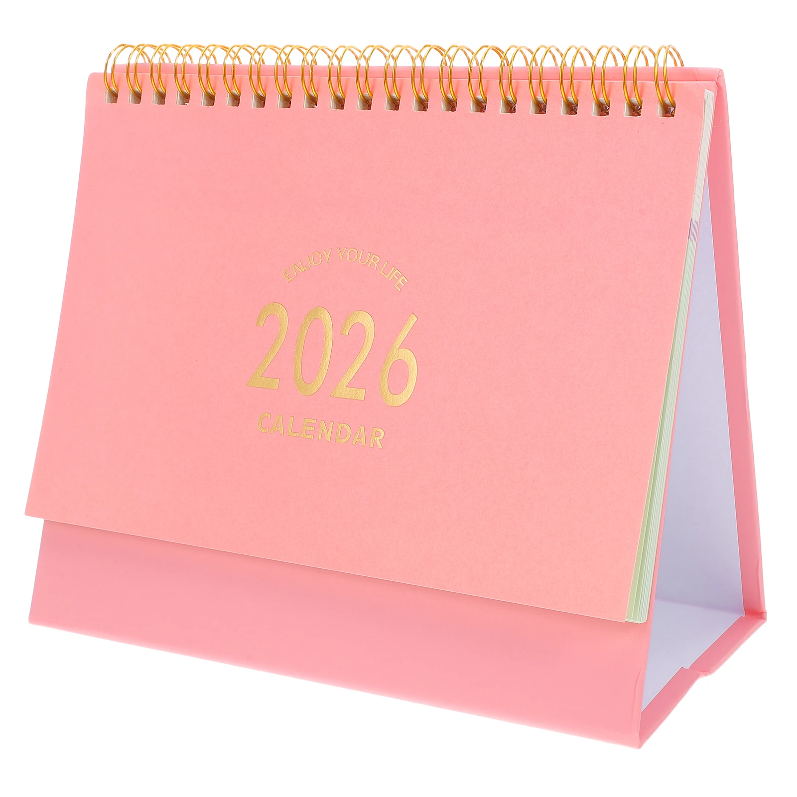 

2025-2026 Small Desktop Compact Standing Flip Calendar Thick Paper Office Home Space Saving Modern Design Tent Calendar