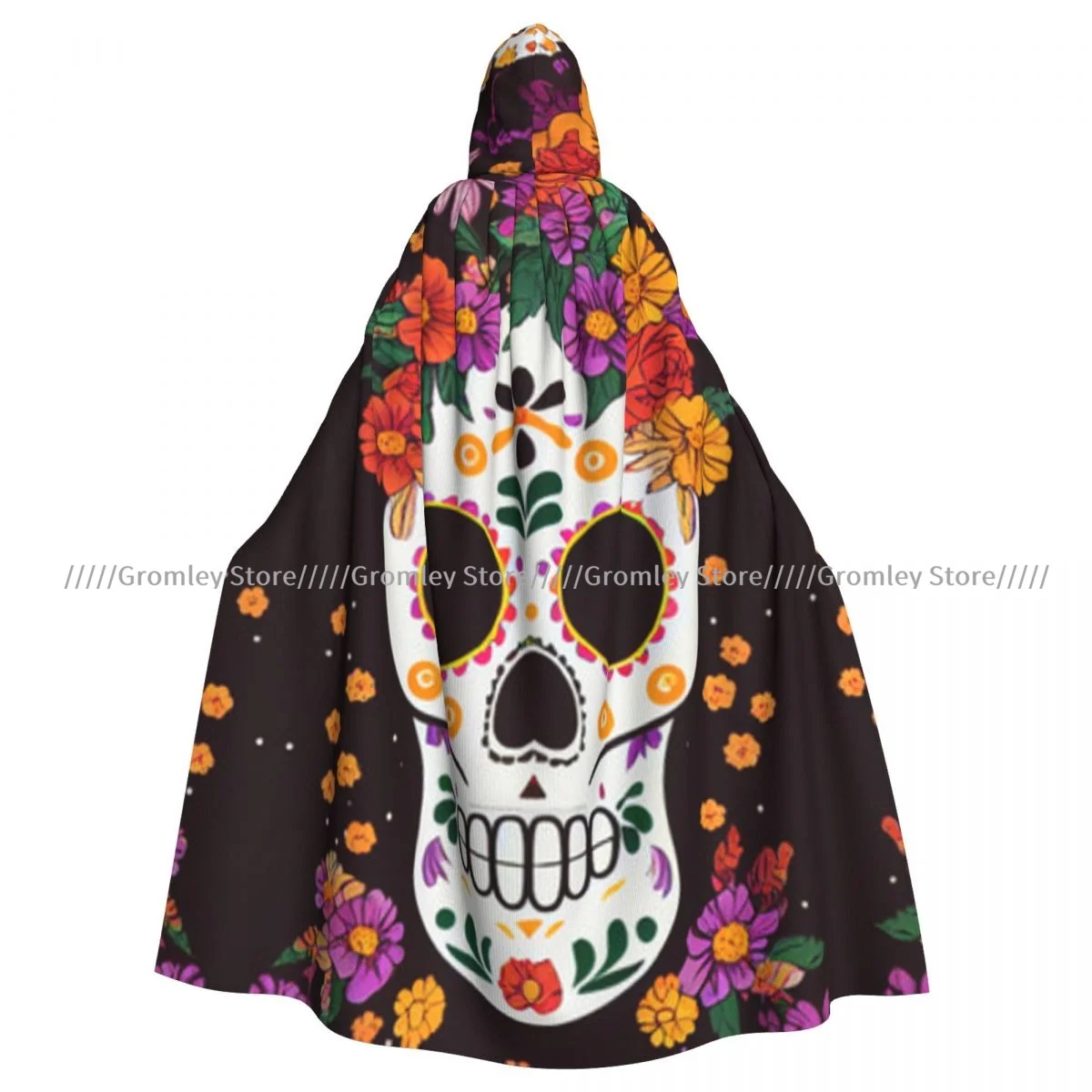 Day Of The Dead In Mexican Culturecar Witch Cloak Hooded Cosplay Costume Halloween Adult Long Party Cape