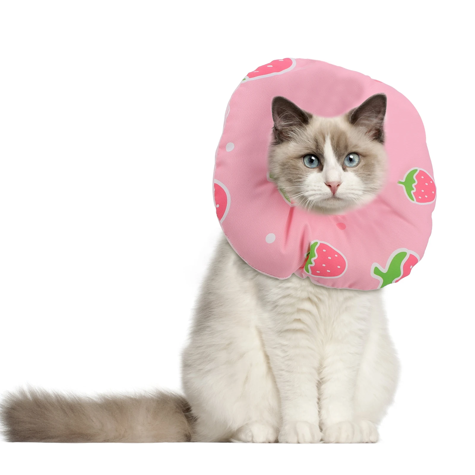 

Soft Circle Cat Recovery Collar Pet Surgery Cone Cervical Spine Neck Pink Wound High Quality Breathable Durable