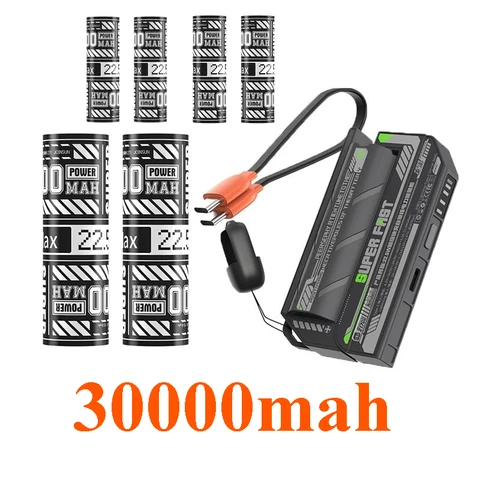 Новый портативный быстрый зарядный блок Mecha Magazine Powerbank 22.5W с съемными сменными аккумуляторами емкостью 10000-30000 мАч для iPhone и Android