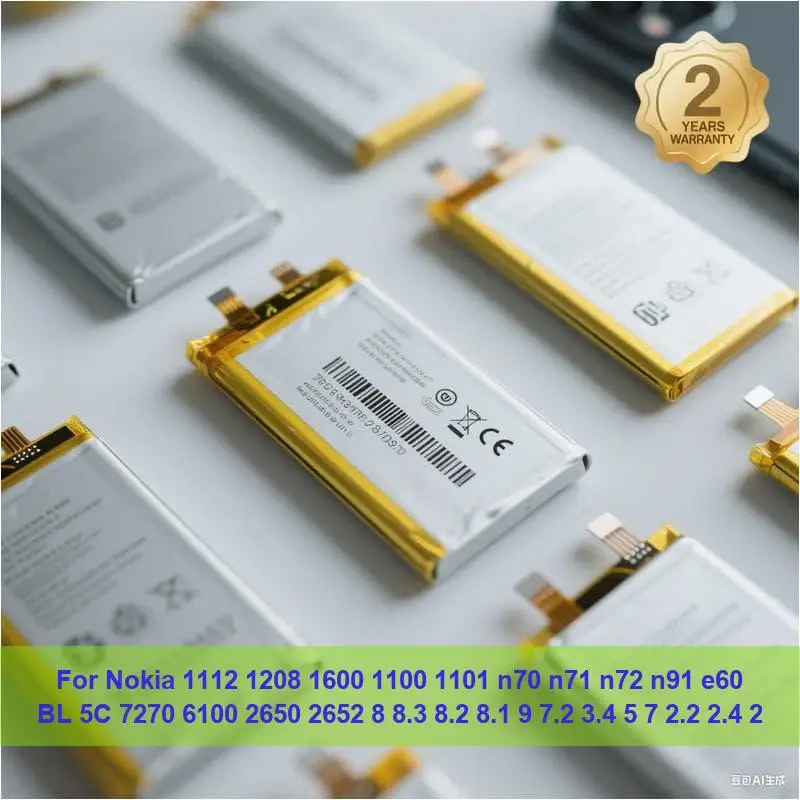 

Battery For Nokia 1112 1208 1600 1100 1101 n70 n71 n72 n91 e60 BL 5C 7270 6100 2650 2652 8 8.3 8.2 8.1 9 7.2 3.4 5 7 2.2 2.4 2