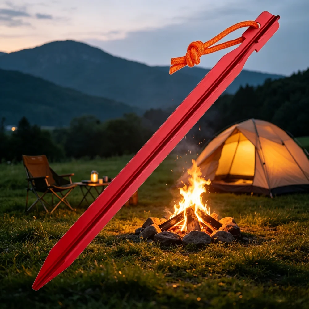Juego de 6 Estacas de Aluminio de 23 cm para Tiendas de Campaña, Jardín, Toldos y Accesorios de Camping para Fijación de Carpas