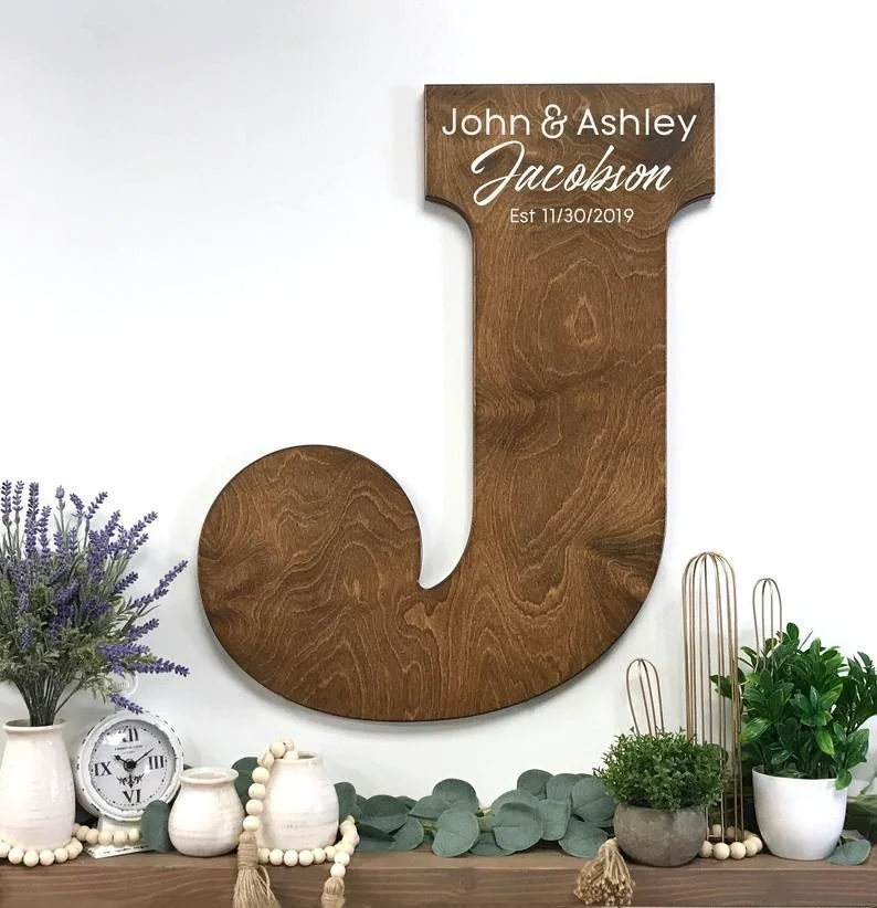 Wooden letter sign family decoration wedding sign in thin wooden frame wedding album supplies