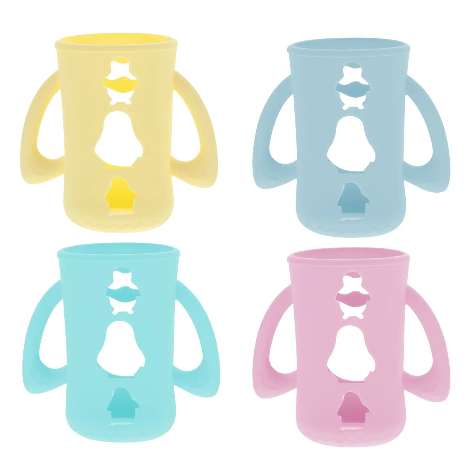 

4 Pcs Milk Cover Baby Protector Silicone Nursing Bottle Case Travel Care 240ML Infant Feeding Accessories Bottle Sleeve