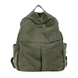 Large Capacity Canvas Backpacks 100% Cotton School Bags Brand High Quality Cloth Satchels Solid Black Leisure Or Travel Bags