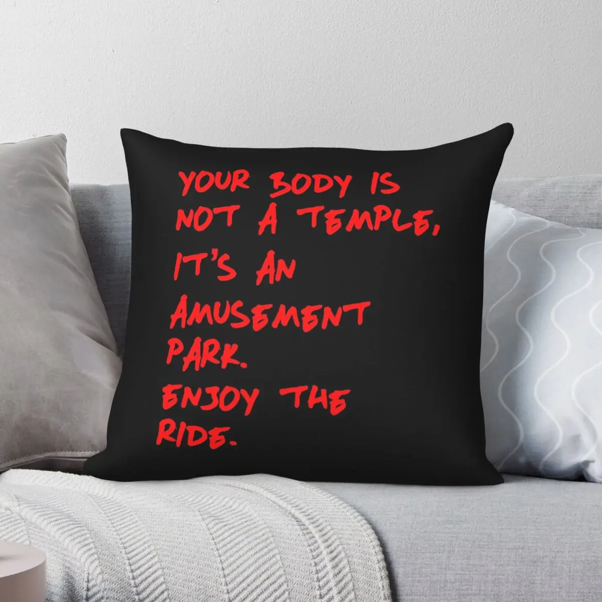 Anthony Bourdain Enjoy The Ride Square Pillowcase Polyester Linen Velvet Printed Zip Decorative Pillow Case Room Cushion Cover