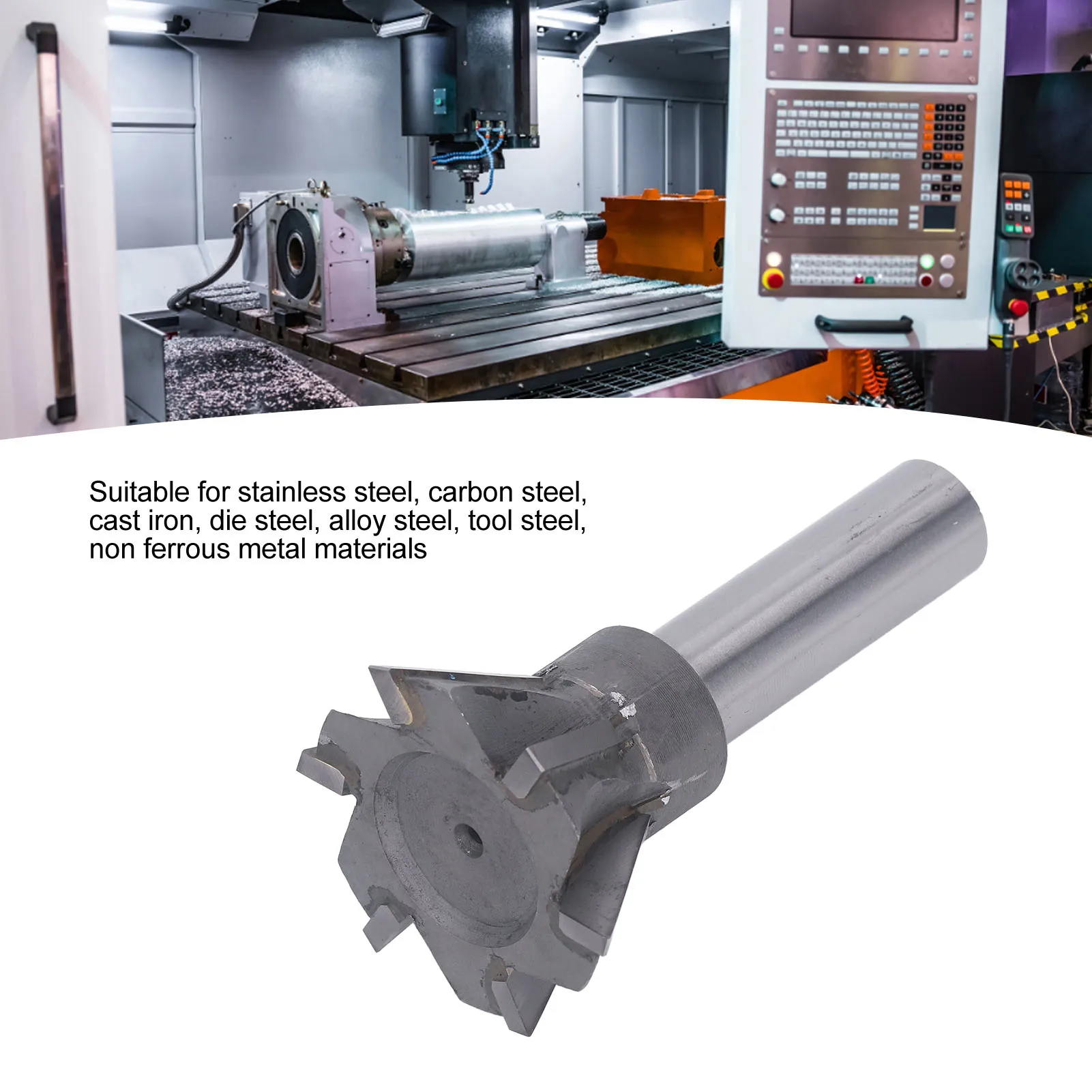 

60 Degree Dovetail Cutter Dovetail Cutter 60mm 60 Degree 6 Flutes Milling Cutting Tool with Straight Shank for Steel