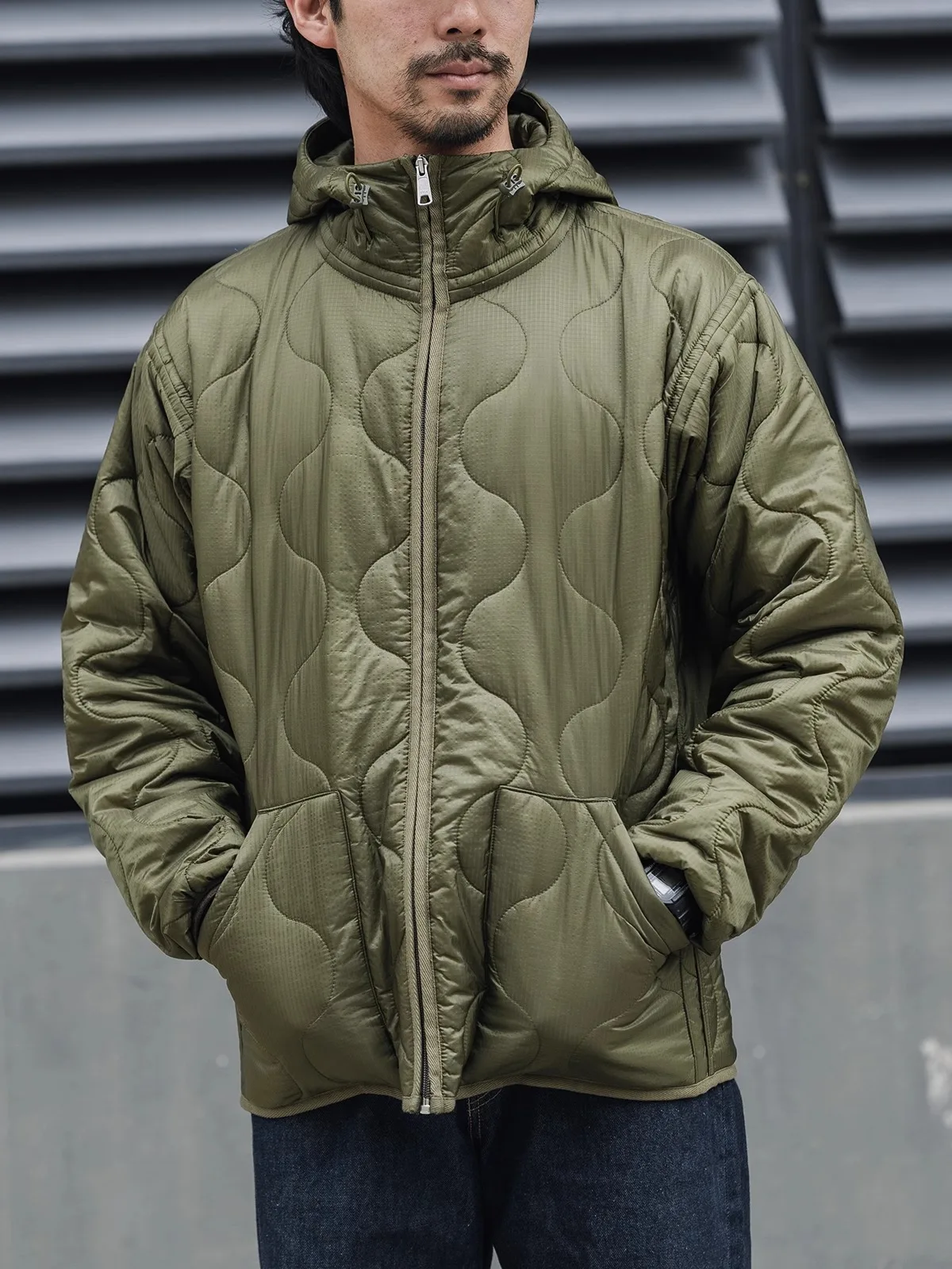 

Red Bronson M65 Liner Test Version Hooded Jaet Inner Core Sample Quilted Cotton Workwear Military Sle Stand Fit