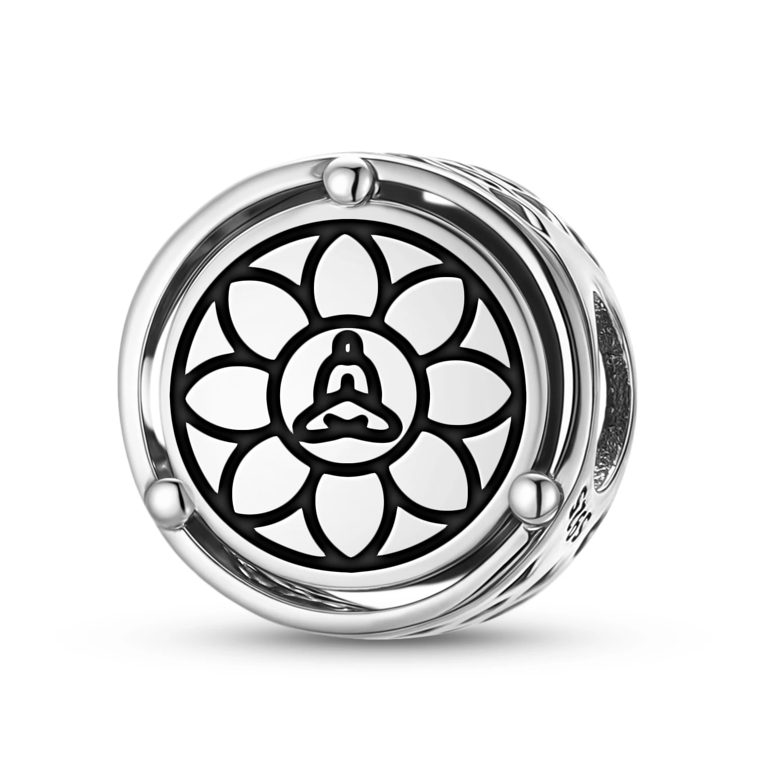 925 Sterling Silver Jainism Siddha Chakra Charm Fit Original Bracelet Diy Jewelry Accessories Family Bead
