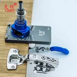 35mm Hinge Boring Jig Kit - Concealed Hinge Drilling Guide Jig - Aluminum Alloy Hinge Hole Opener Template Puncher Locator