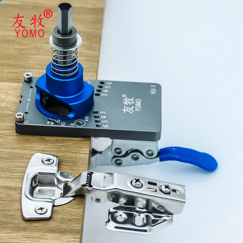 Hinge Boring Jig Kit - Concealed Hinge Drilling Guide Jig - Aluminum Alloy Hinge Hole Opener Template Puncher Locator Tools Kit