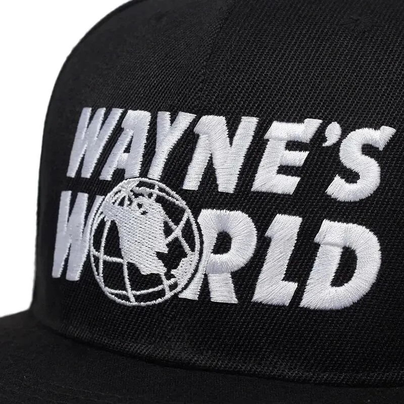 Unisex Wayne\'s World Letter Embroidery Hip-hop Czapki Wiosna Jesień Outdoor Regulowane Casual Czapki z daszkiem Kapelusz z filtrem przeciwsłonecznym