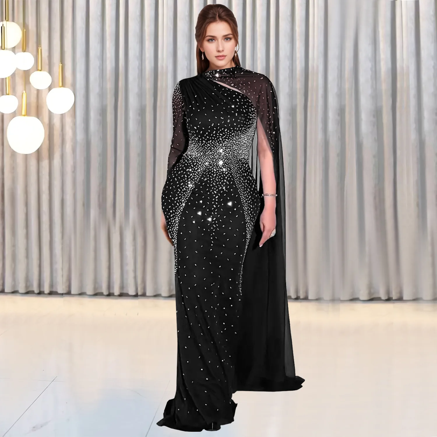 African Dresses For Women 2025 New Elegant Africa Clothing Turkey Wedding Party Long Dress Luxury rhinestone party dress Outfits
