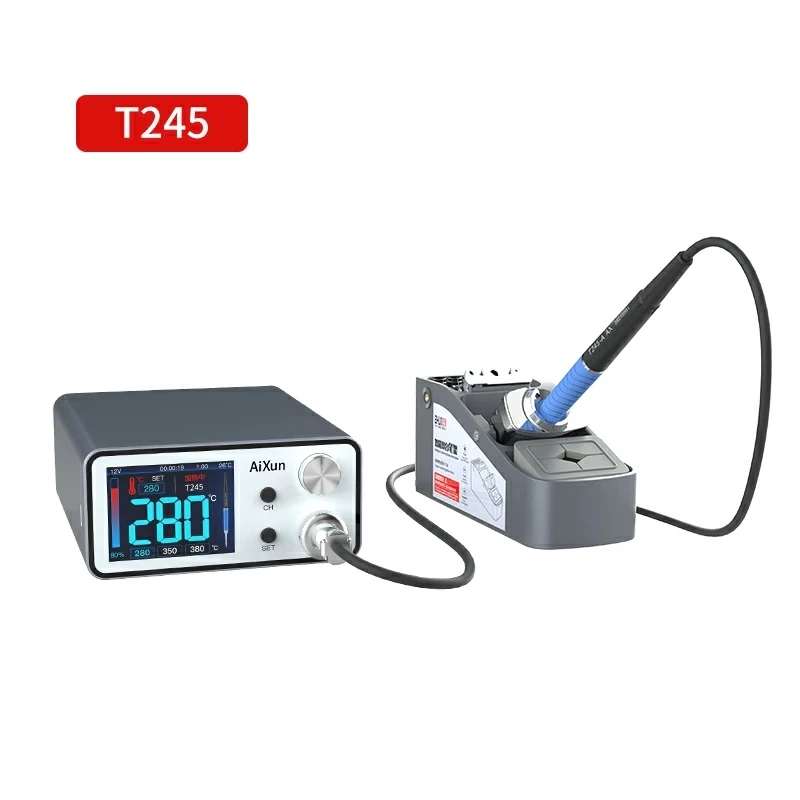 AIXUN T3A Smart Soldering Station with T12/T245 Soldering Handle Iron Tips Electric Welding Iron Station for SMD Repair