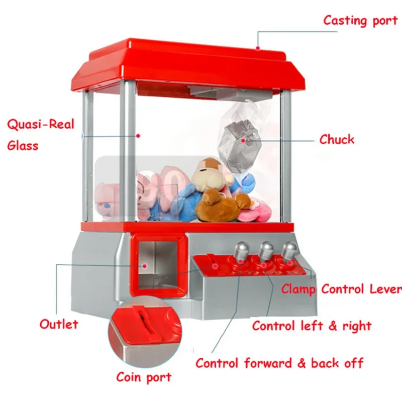 

Mini Kids Claw Machine Toys Music Candy Child Automatic Coin Operated Play Game Arcade Machines Doll Vending Machine Birth Gifts