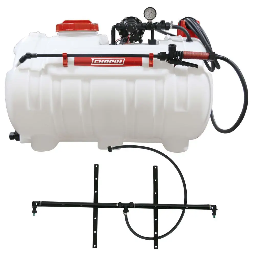 40-Gallon Agriculture Farming Tank Sprayer 2-Nozzle Boom 2.5 GPM Pump Chemical-Resistant Translucent Poly Tank Easy Mount