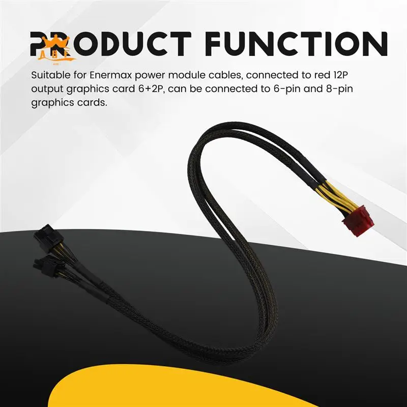 A08E-12Pin To Dual PCI-E 8Pin (6+2Pin) Power Cable For Enermax Modular PSU