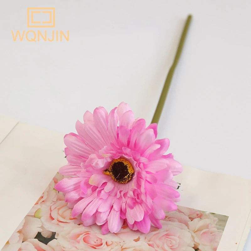 5 Stück, Gerbera künstliche Blume Zweig nach Hause Hochzeit Dekor Chrysantheme Gänseblümchen Blumenstrauß Blumen arrangement Zubehör – Detail 13