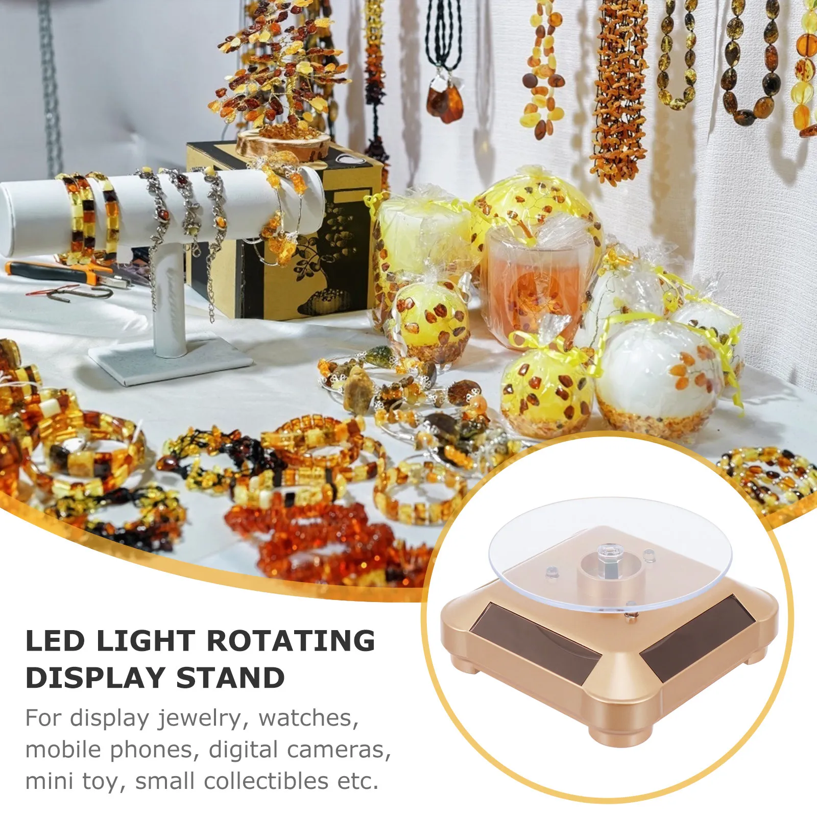

Motorized Jewelry Rotating Display Stand with 360 Degree Rotation Clockwise Counterclockwise for Watch Camera Mini Collectibles