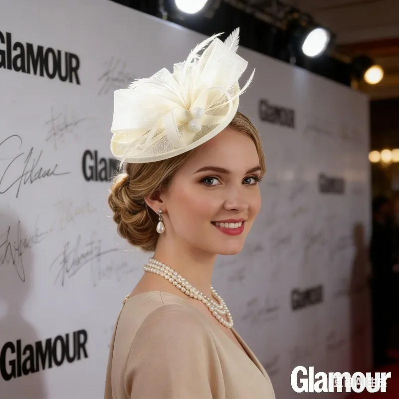 

The Elegant Hair Clip and Charming Hat of The Jockey Club Women's Bridal Wedding Show Competition Fancy Floral Headdress