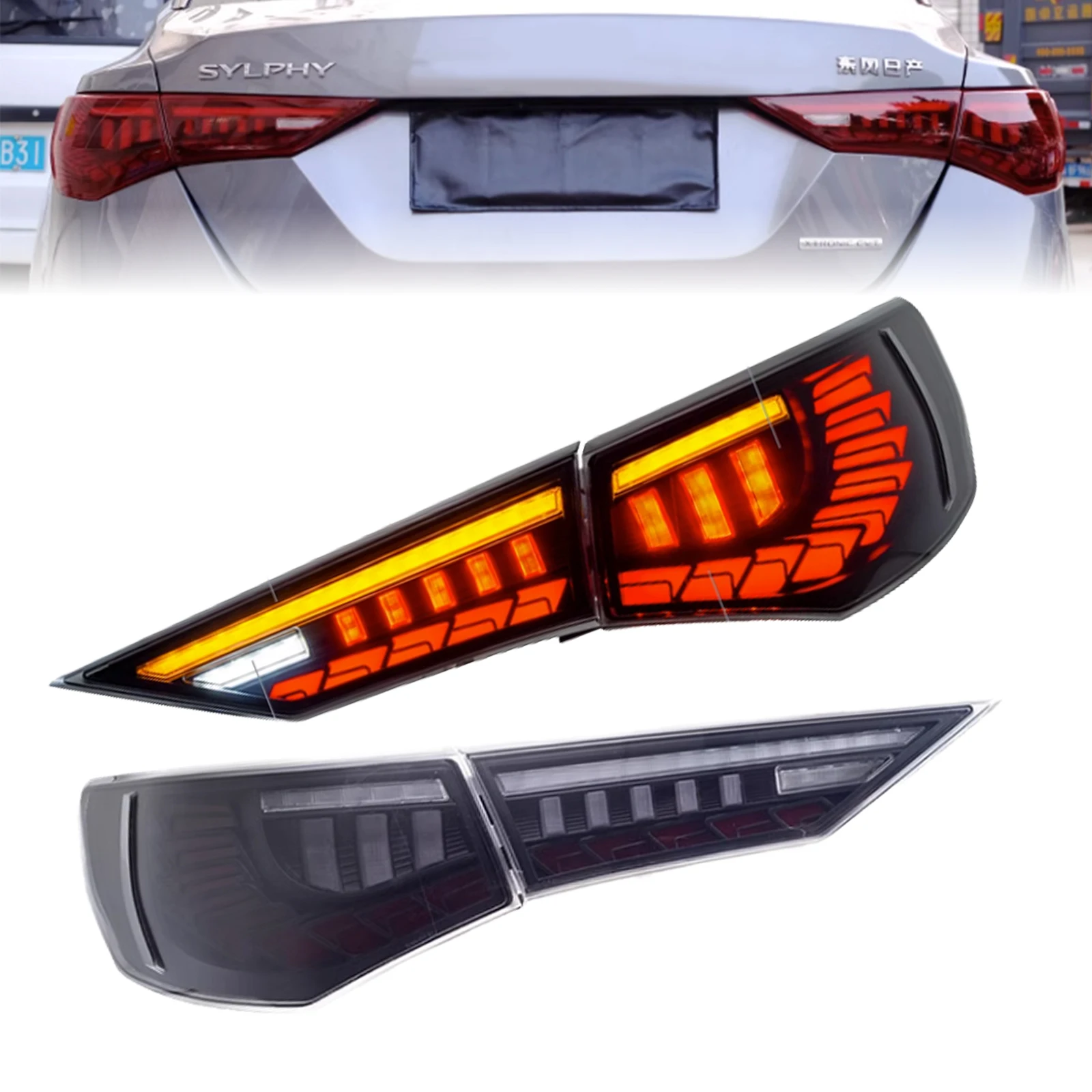 

ZAIQU Auto Parts Modified LED Taillamp Car Led Tail Lamp Light for Nissan Sylphy Sentra 2020 2021