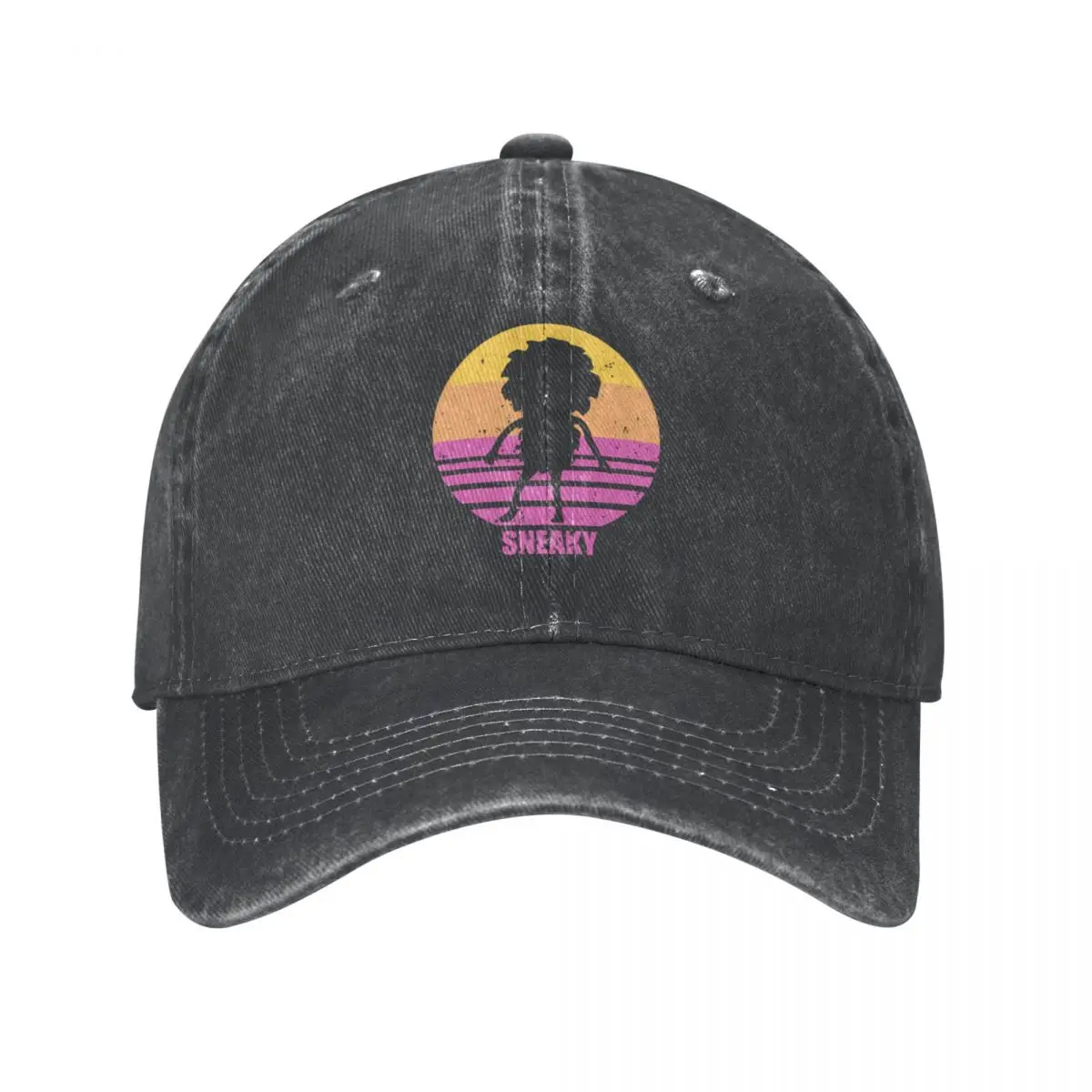 Sneaky Sasquatch Silhouette Distressed Sunset Vaporwave Cap Cowboy Hat streetwear winter hats man Women's