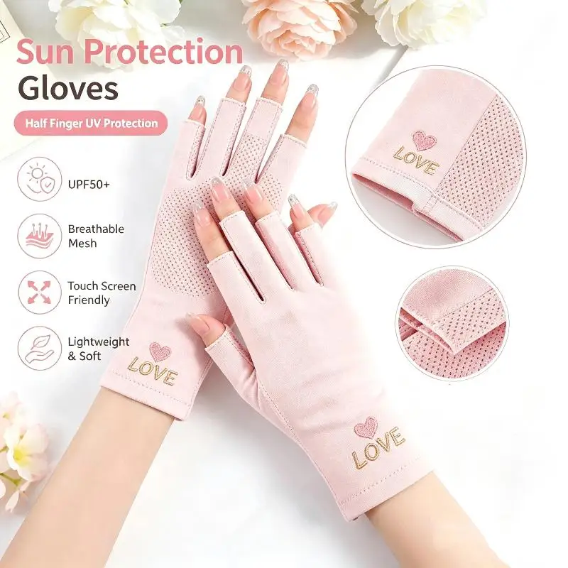 1 Pair Anti-UV Nail Gloves UV Protection Gel Gloves Fingerless Nail Tools Light-protective Gloves LED Nail Lamp Dryer Radiation