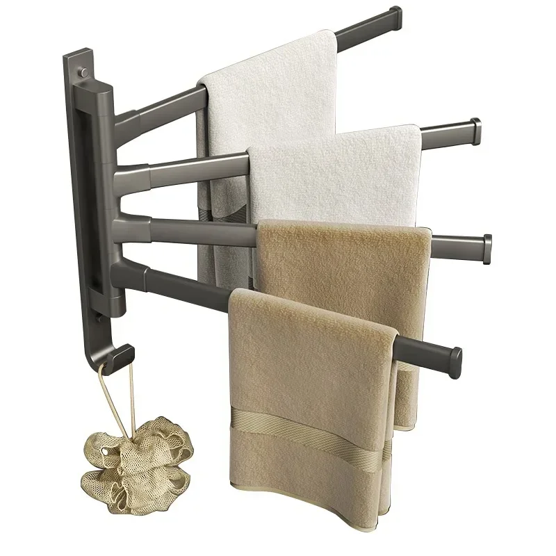 Toilet bath towel storage hanger bathroom corner towel non-punching hanging rod single rod space aluminum