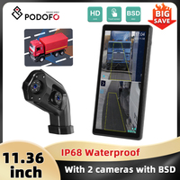 Podofo 10.36 ''Vertical Screen Car Monitor Dual-Channel Camera Loop Recording BSD Waterproof Voice Control Car DVR for Truck