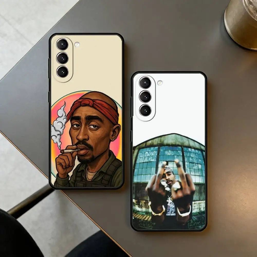 Rapper 2Pac Singer Phone Case For Samsung S25,24,23,22,30,21,10,9,Ultra,Plus,Lite,FE,4,5 G Soft Black Case