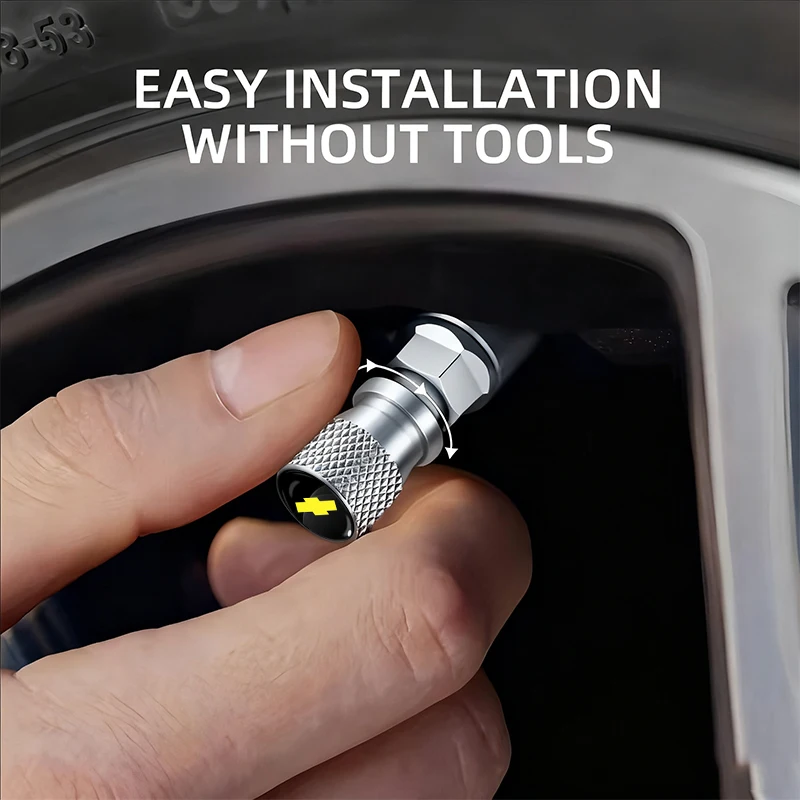 

Fit For Chevrolet Silverado Impala Malibu Equinox Camaro 4pcs Car Decor Wheel Tire Aluminum Valve Caps Stem Cover Accessories