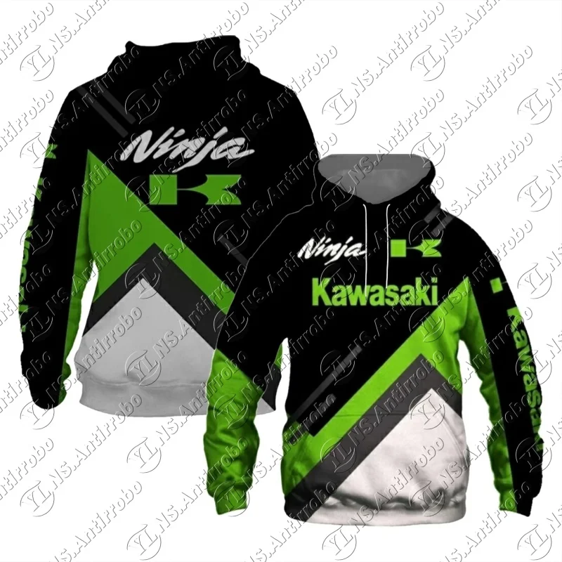 

The New Spring and Autumn 2025 3D-printed Kawasaki Ninja Motorcycle Riding Off-road Pullover and Extreme Sports Adventure Hoodie