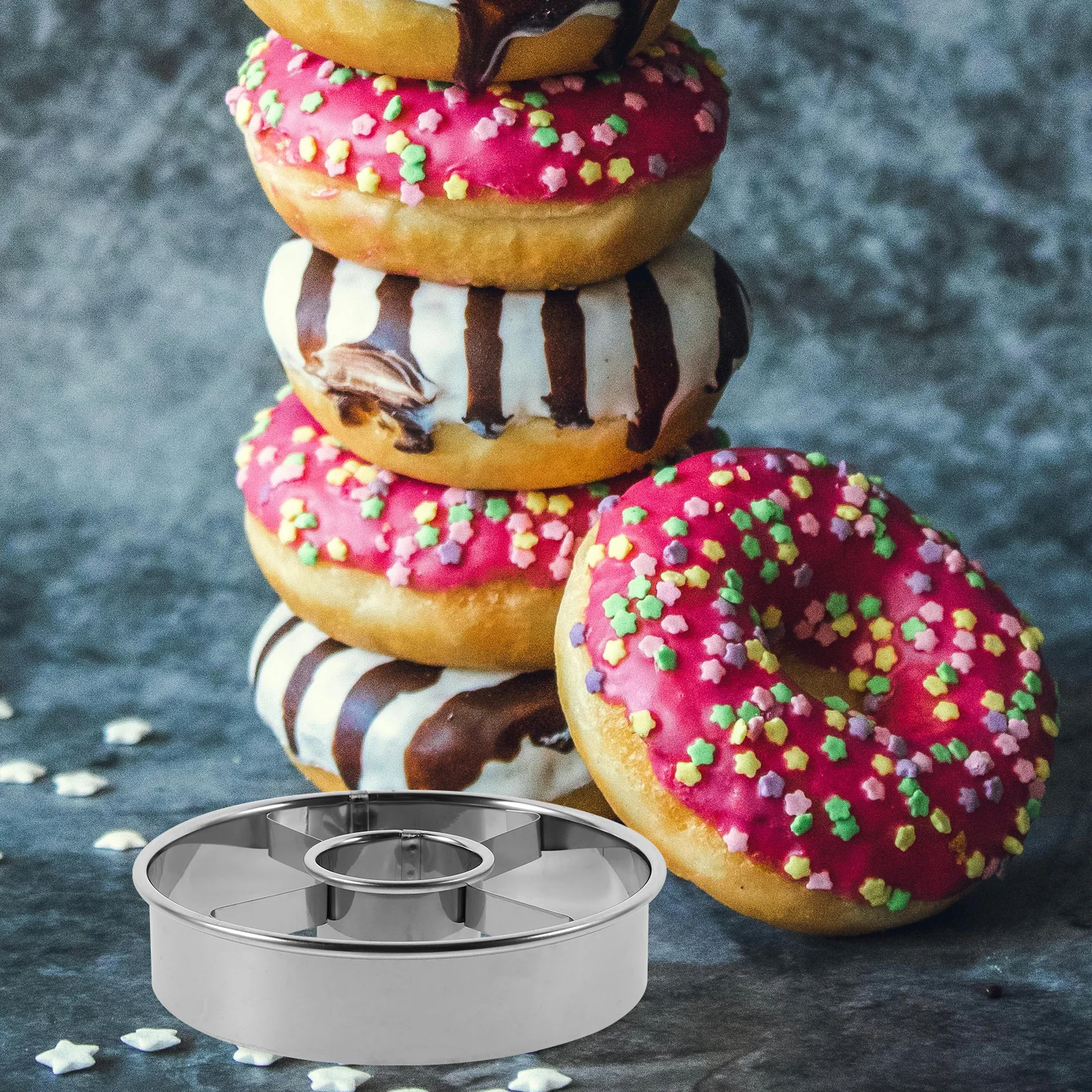

Donut Mold Cake Baking Metal Molds Biscuit Mould Doughnut Stainless Steel Moulds