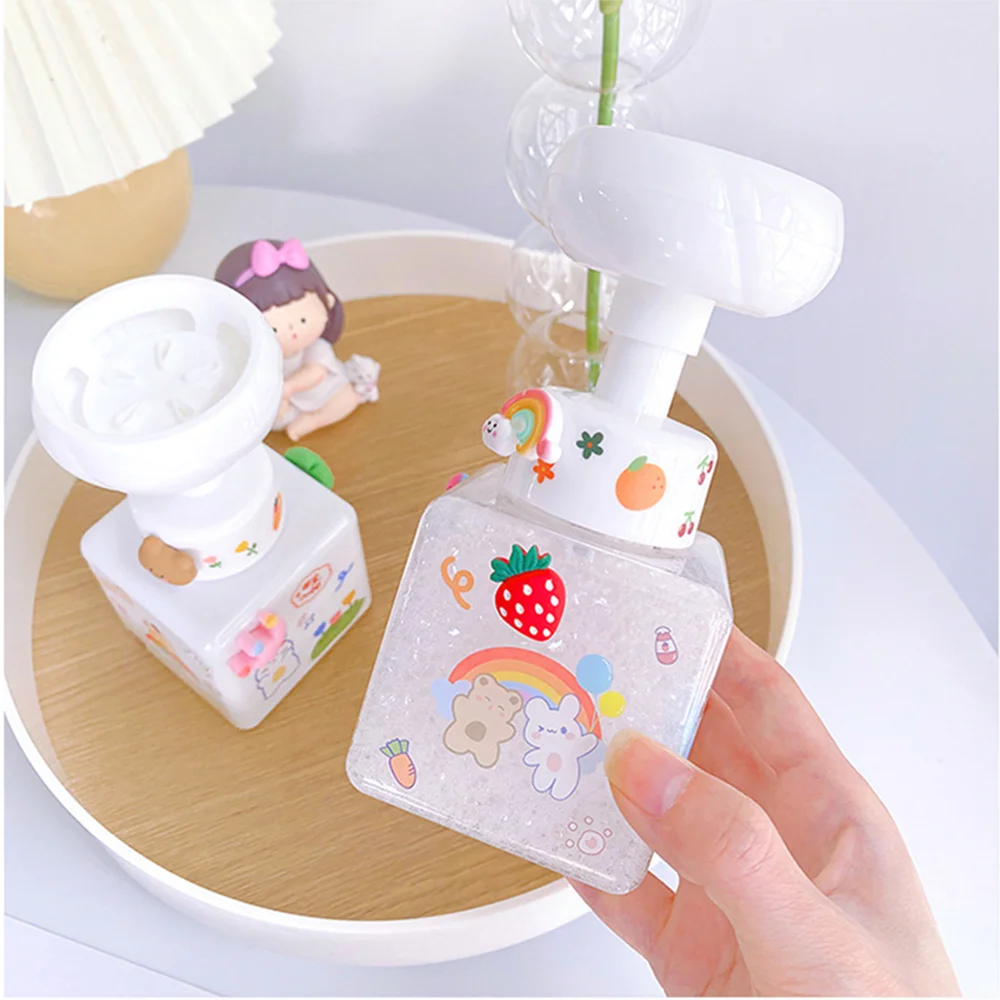 Flower Shape 250ml Flower Shape Foam Pump Plastic Square Hand Soap Shampoo Dispenser Bottle for Children 1PC