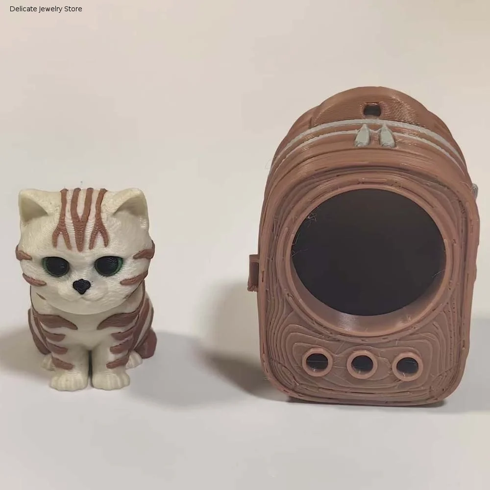 PLA 3D Printed Keychain Lightweight Build Rigid Shell Trendy Bag Charm Smooth Finish Vibrant Shades Micro Kitten Bag
