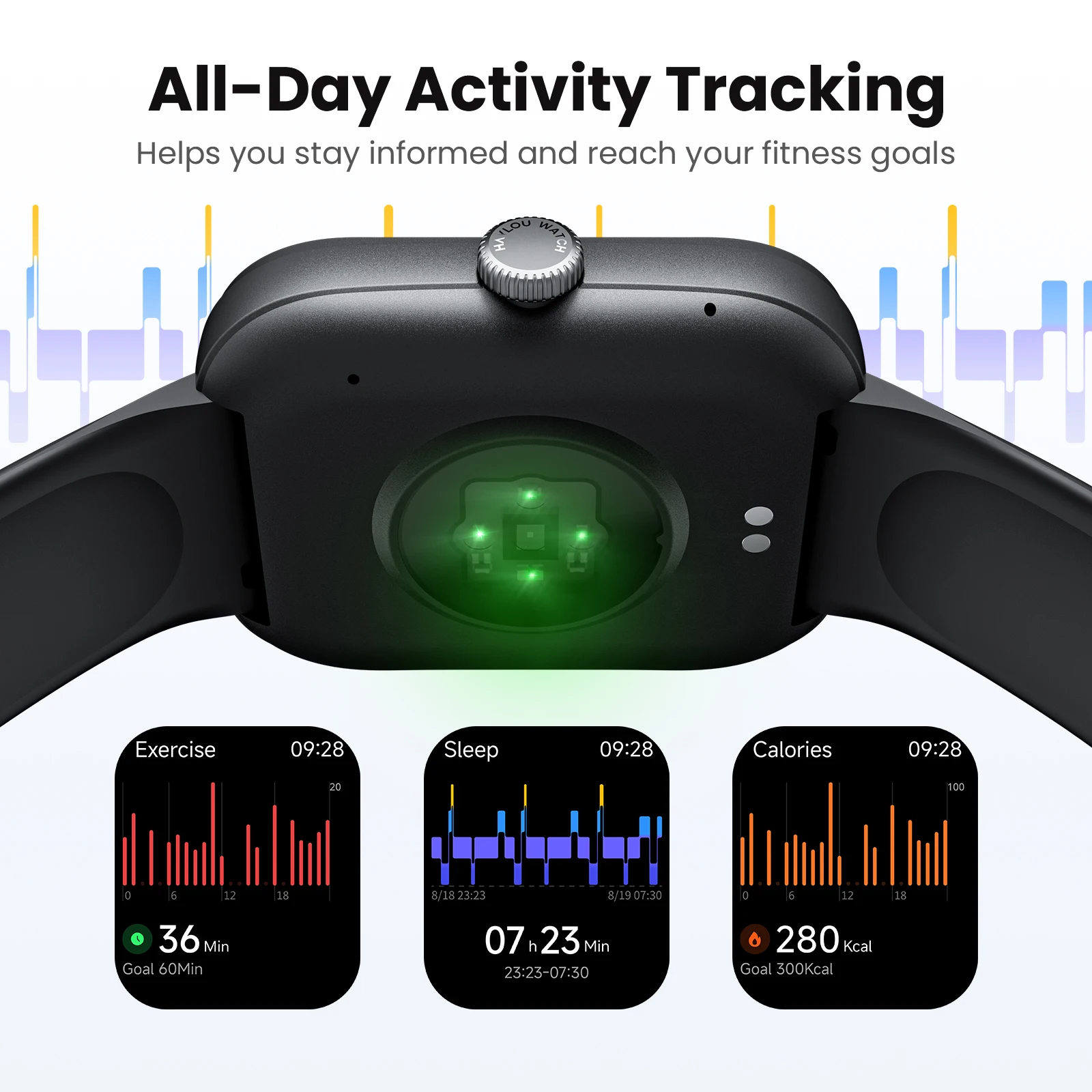 Reloj Inteligente HAYLOU Faro con Llamadas de Voz, Pantalla HD de 2.01», Monitor de Salud 24H, Más de 150 Modos Deportivos, Reloj Inteligente Bluetooth para Hombre y Mujer 5